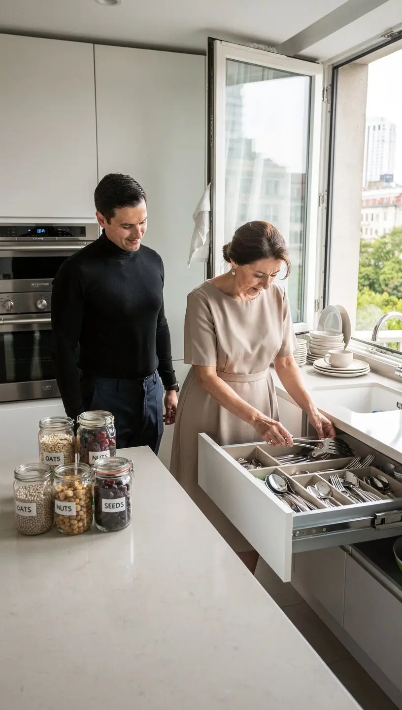Functional minimalist living space with reduced clutter.